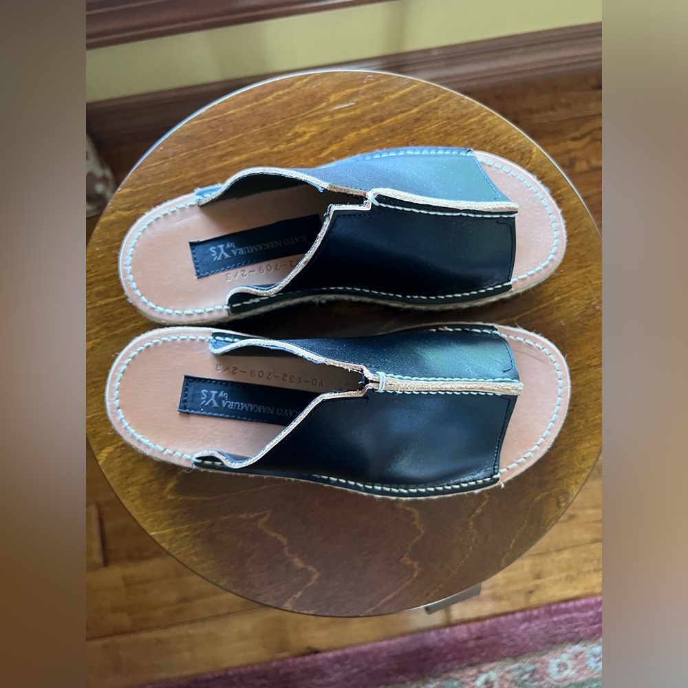 Y’s Yohji Yamamoto Leather Sandals in Black Size 7 - Picture 5 of 12